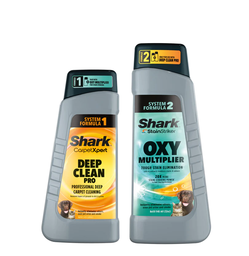 Shark StainStriker Sada čistiacich roztokov; StainStriker Oxy Multiplier (946 ml) + CarpetXpert Deep Clean Pro (473 ml)